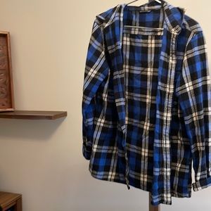 Blue flannel button up shirt from Urban Outfitters